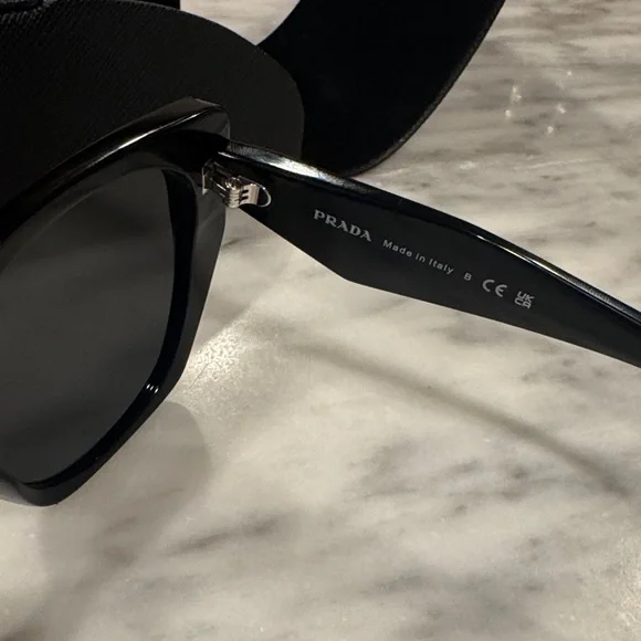 Prada Glossy Black Cat-Eye Sunglasses - Picture 4 of 15